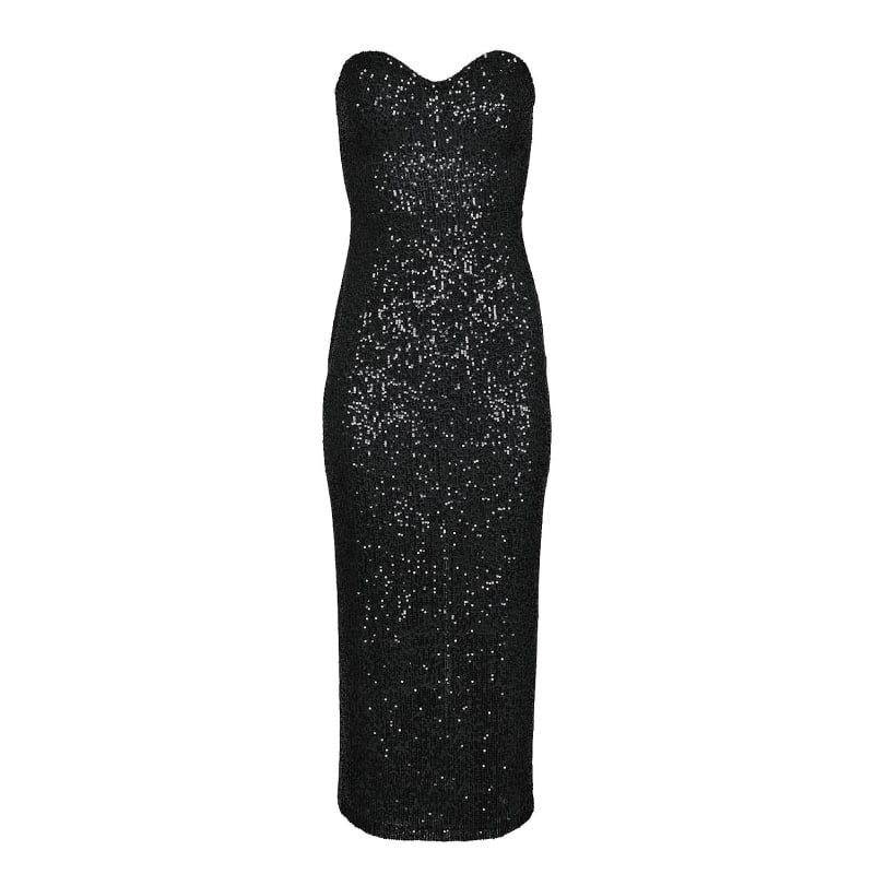 Thumbnail of Pandora Strapless Sequin Dress Black image