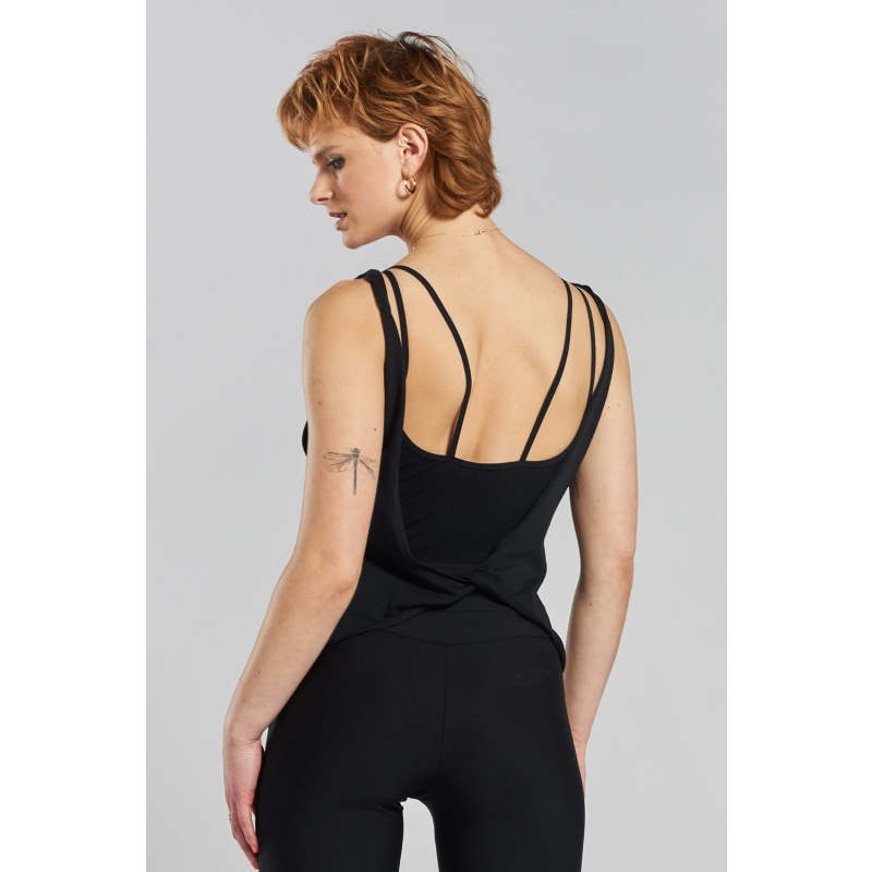 Thumbnail of Pandorea Embroidered Cotton Twist-Back Vest - Volcanic Black image