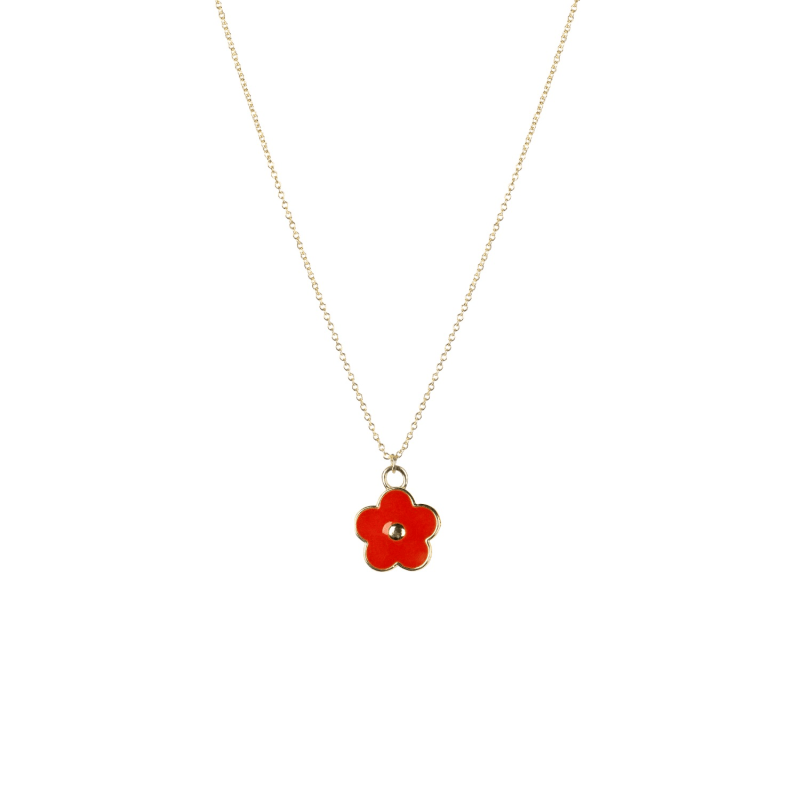 Thumbnail of Flower Power Chain Necklace With Enamel Flower Pendant image