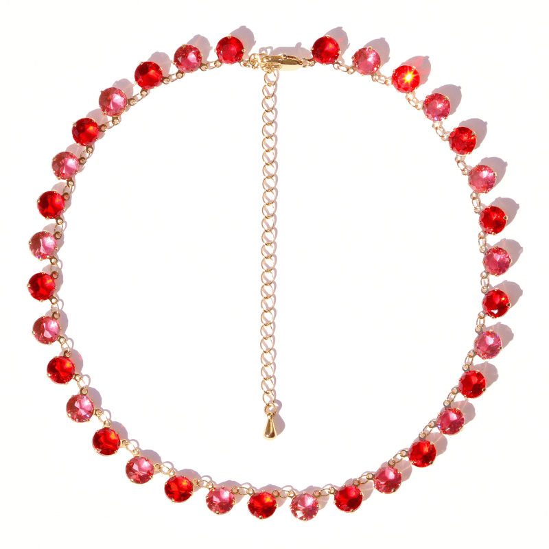 Thumbnail of Paradise Padparadscha & Garnet Riviere Necklace image