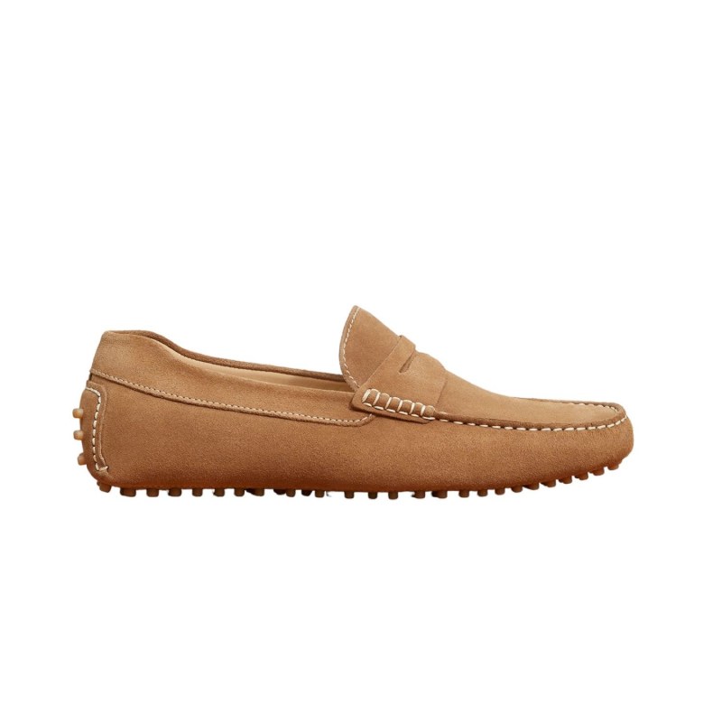 Thumbnail of Parker Driving Loafer - Camel Suede image