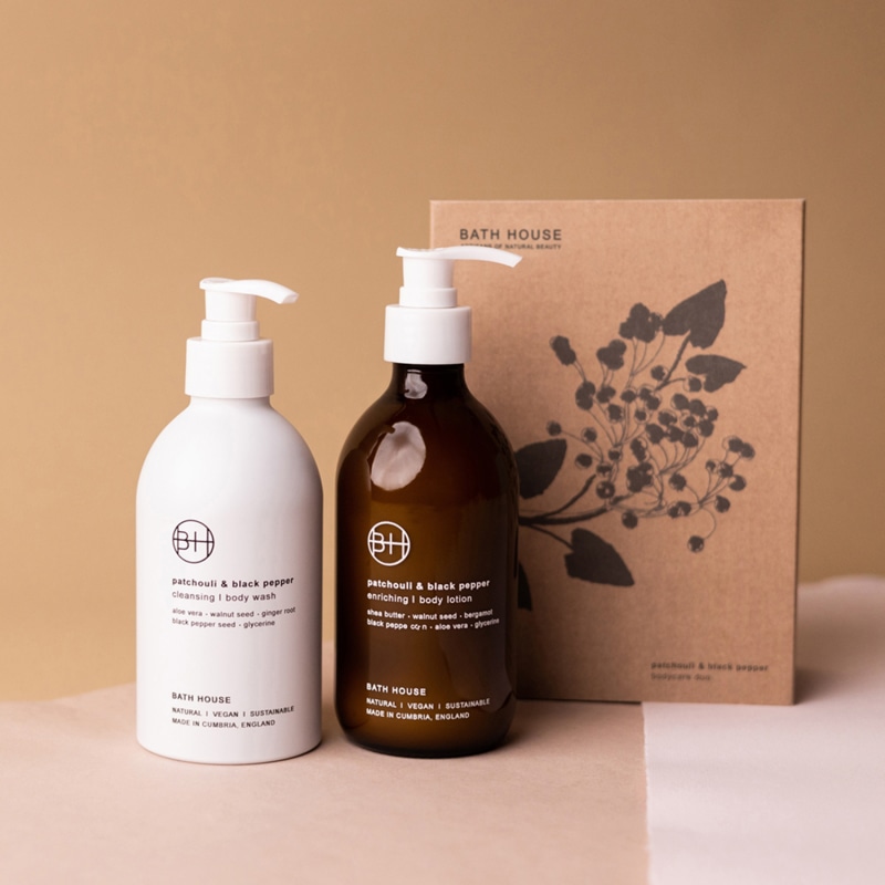 Patchouli Black Pepper Bodycare Duo Bath House Wolf Badger