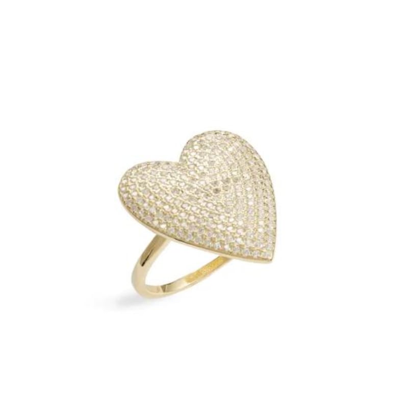 Pave heart hot sale ring