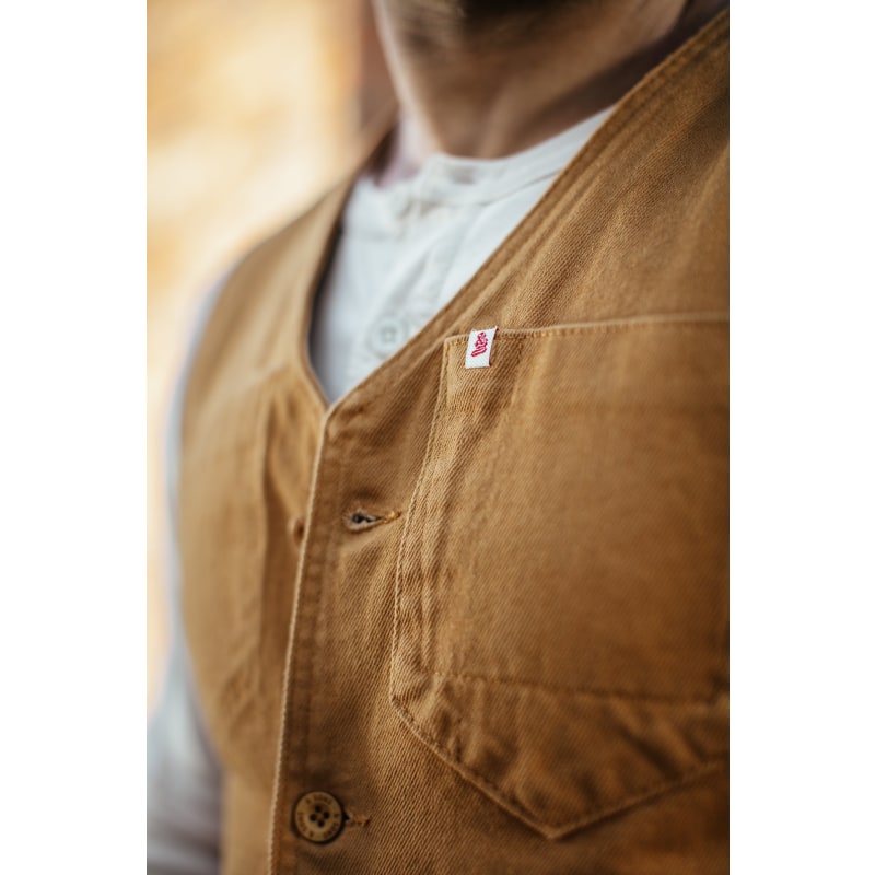 Thumbnail of &Sons Lincoln Waistcoat Dark Tan image