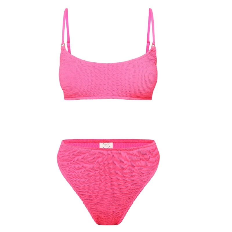 Crinkle fabric swimsuit top