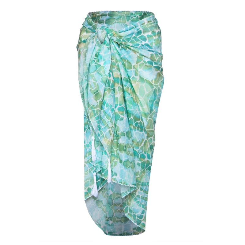 Thumbnail of Aqua Pebbles Cotton Sarong image