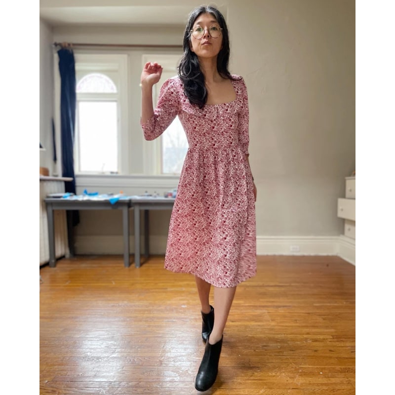 Thumbnail of Marisol Dress In Pink & Milkly White Liberty Floral Cotton image