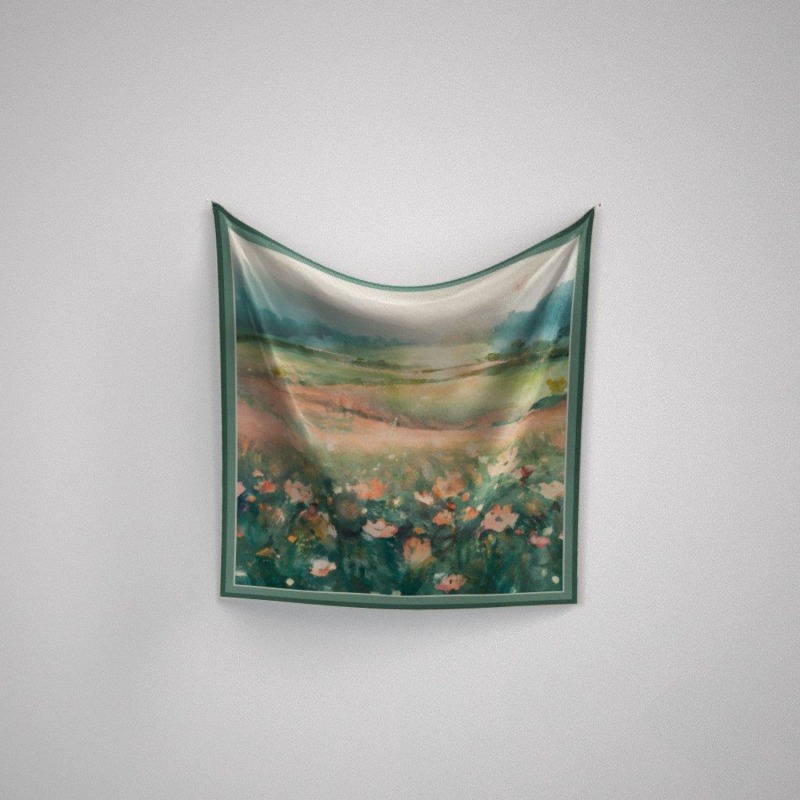 Thumbnail of Peach Fields Women's Silk Scarf image