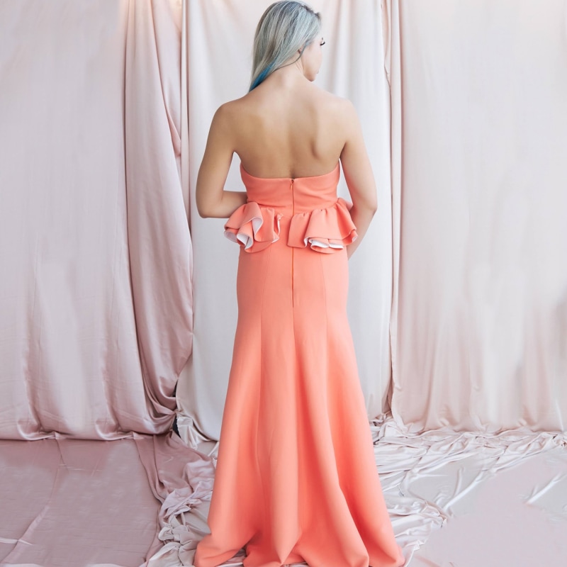 Thumbnail of Peach Long Gown Dress image