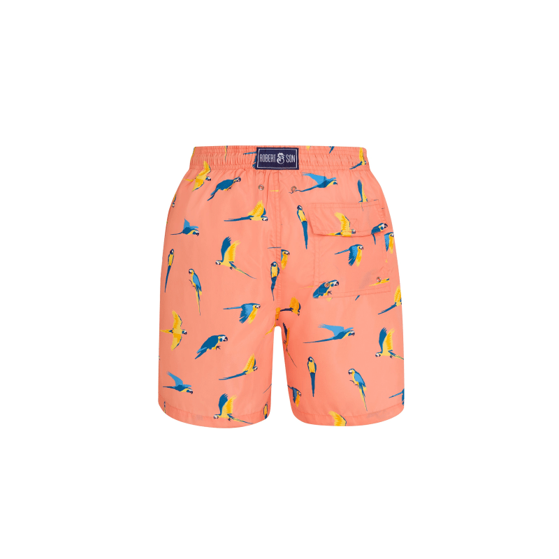 Thumbnail of Peach Macaw Men's Swim Shorts image