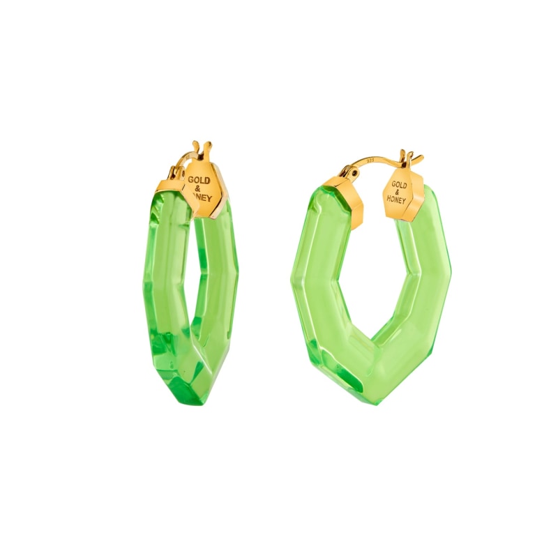 Green lucite earrings online