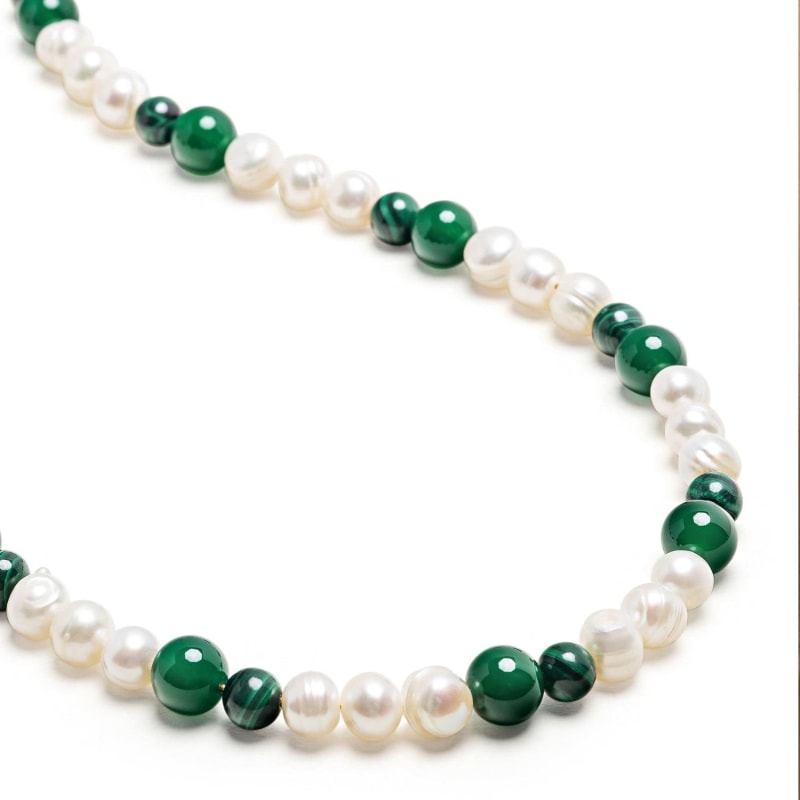 Thumbnail of Pearl Choker With Green Aventurine And Malachite image