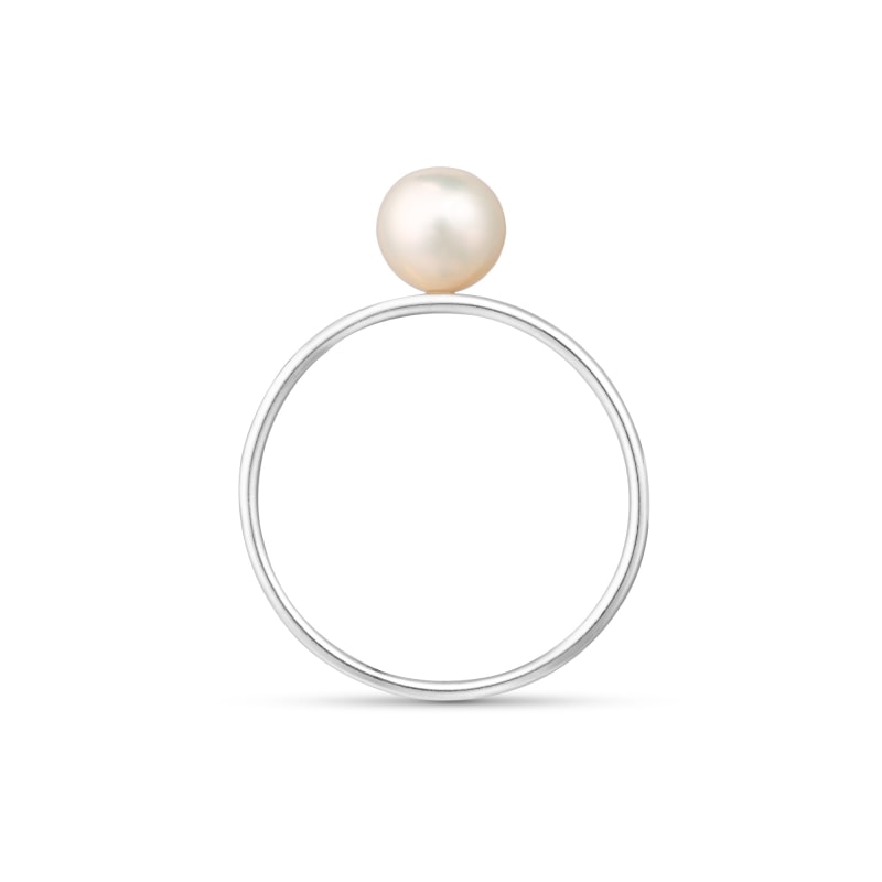 Thumbnail of Pearl - Ivory Solitaire Gold Pearl Ring image