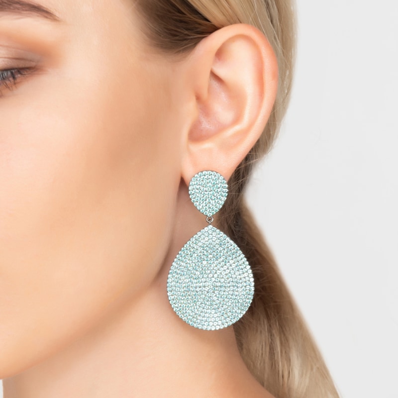 Thumbnail of Monte Carlo Earrings Aqua Blue Silver image