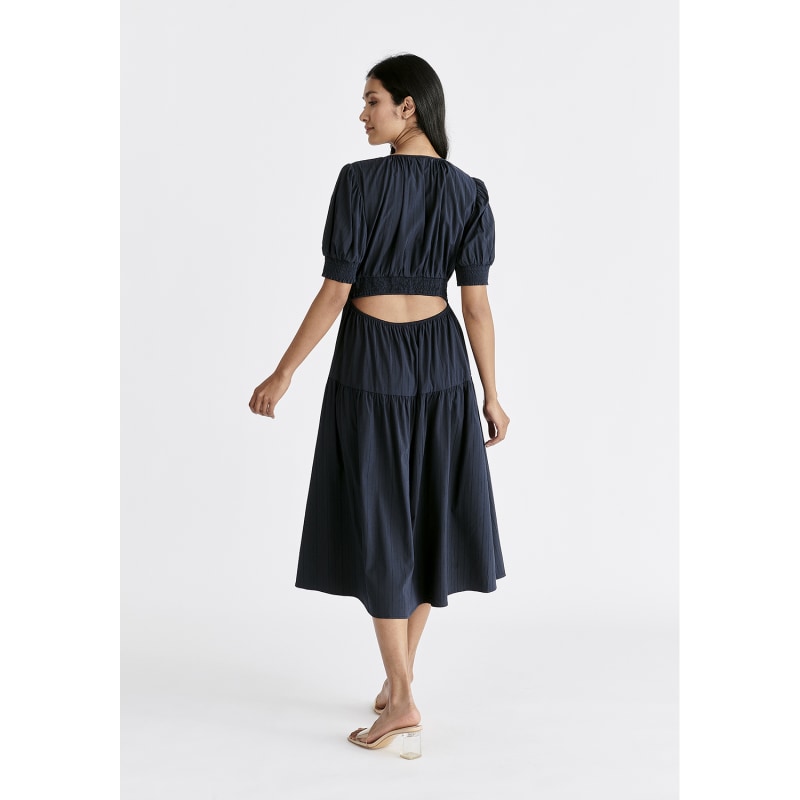 Thumbnail of Peekaboo Back Dress In Navy image