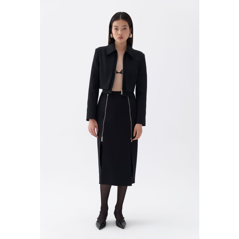 Pencil Skirt With Zipper Design | NOCTURNE | Wolf & Badger