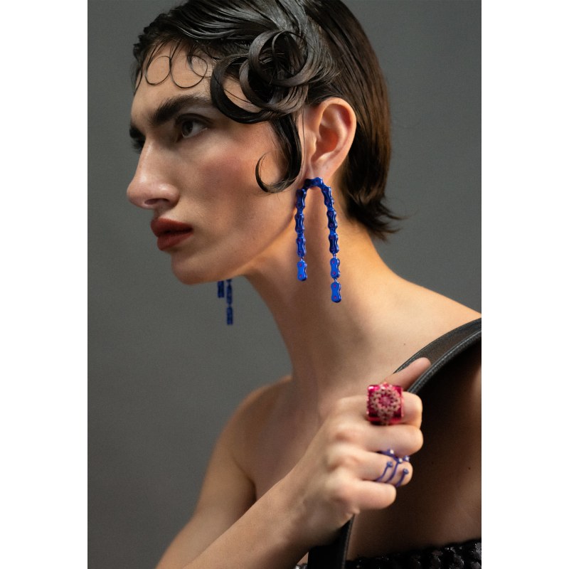 Thumbnail of Vallecas Blue Chain Earrings image