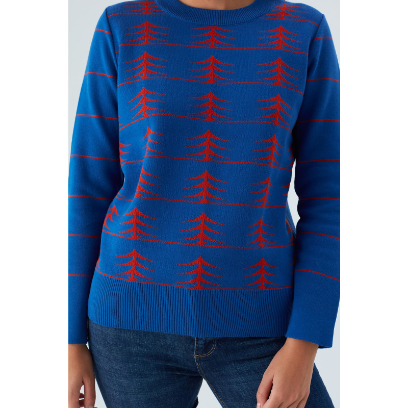 Thumbnail of Gemini Pine Patterned Pullover In Royal Blue/Orange image