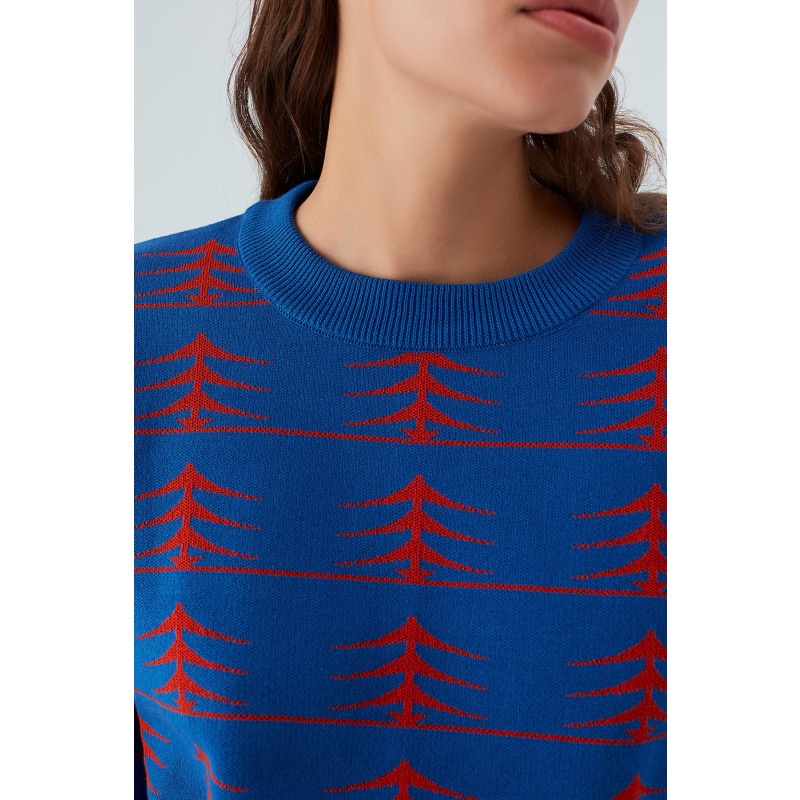 Thumbnail of Gemini Pine Patterned Pullover In Royal Blue/Orange image