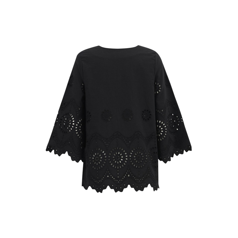 Thumbnail of Hiromi V-Neck Bell Sleeve Blouse In - Black image