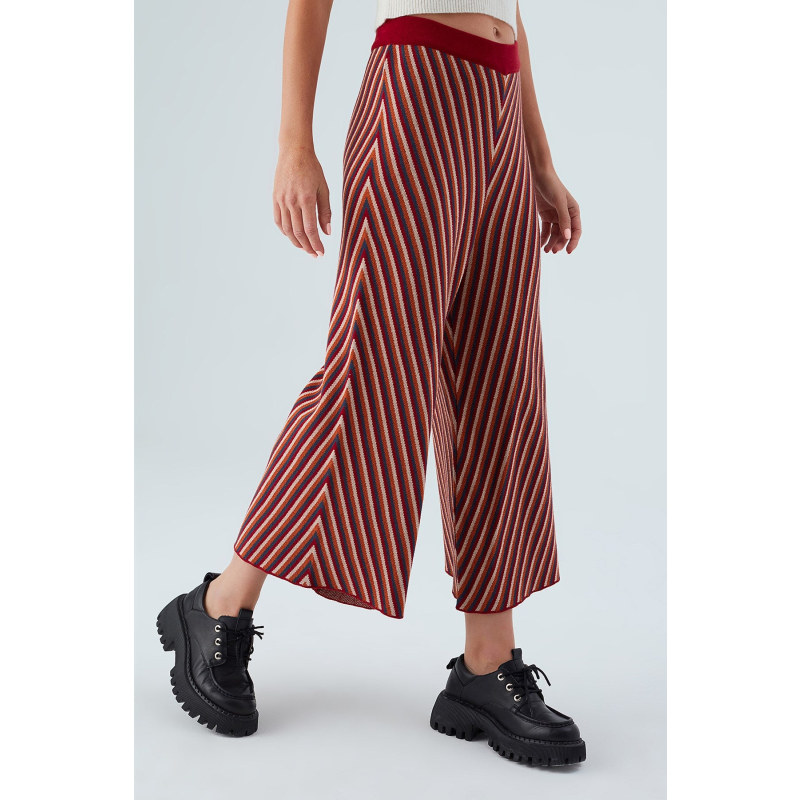 Striped culotte pants top