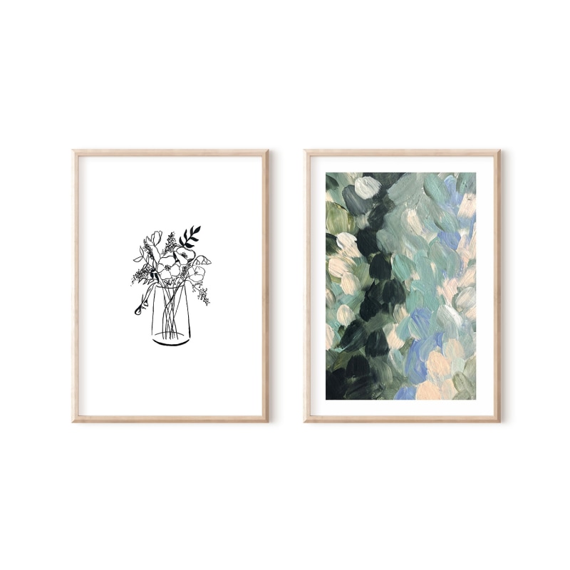 Thumbnail of Perfect Bouquet And Muted Greenery Abstract Print Pair image