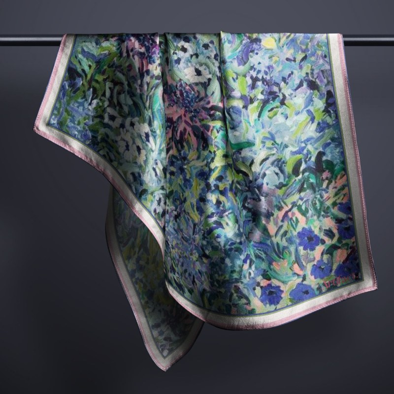 Thumbnail of Petal Brush Square Silk Scarf image