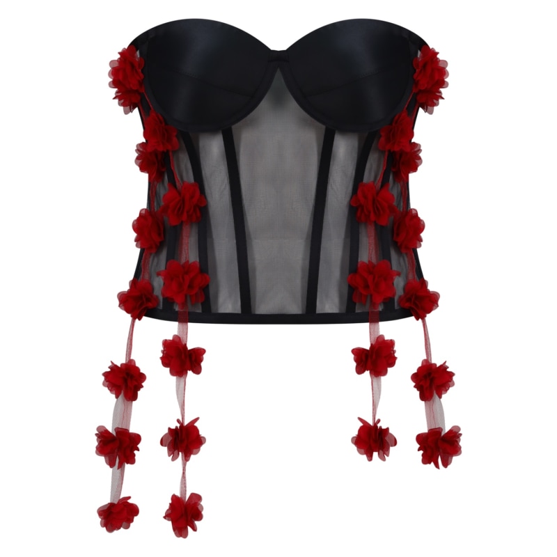 Thumbnail of New Fifi Dark Cherry Valentines Petal Corset image