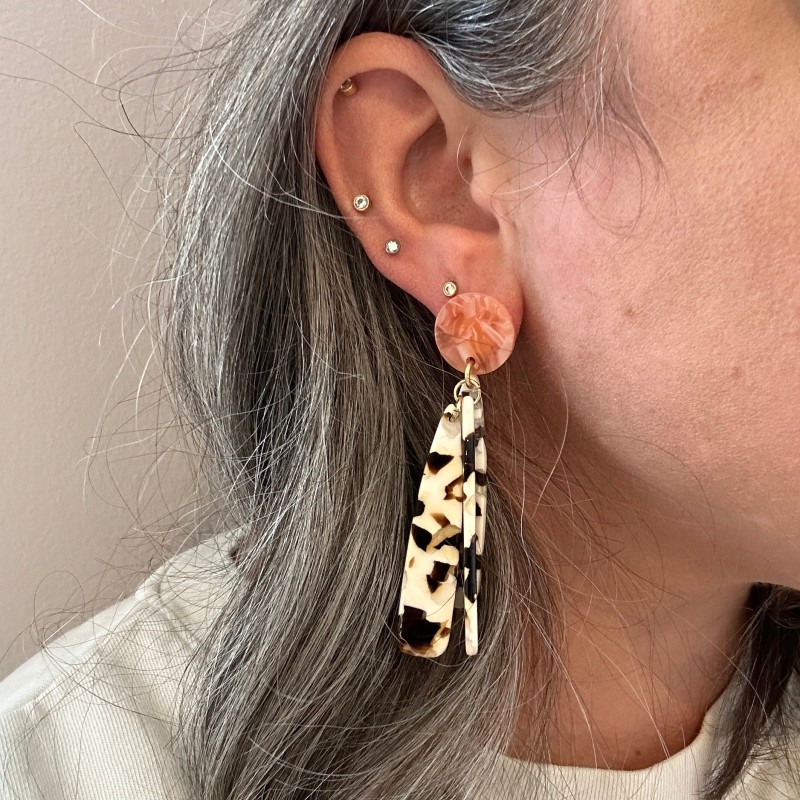 Thumbnail of Petal Drop Earrings In Nougat image