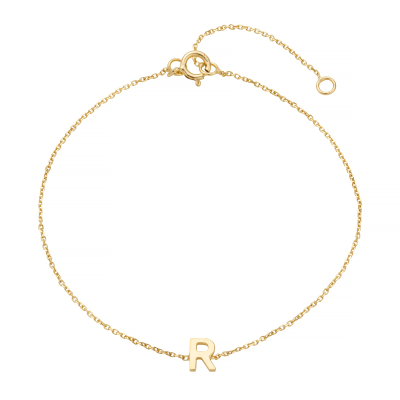 9ct gold on sale initial bracelet