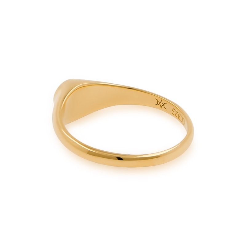 Thumbnail of Petite Round Gold Pinky Signet Ring image