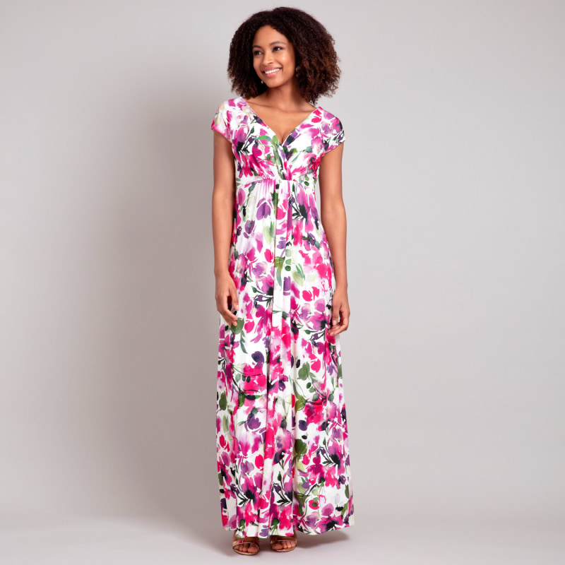 Thumbnail of Petite Sophia Maxi Dress In Fuchsia Florals Print image