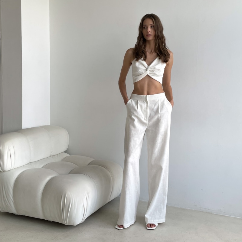 Petite white linen trousers uk hotsell