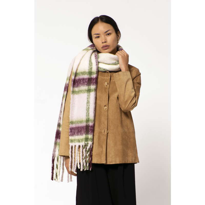 Thumbnail of Replaid Oversized Scarf - Grape & Green image