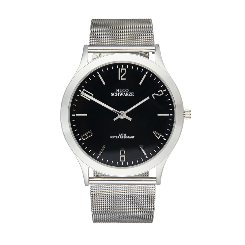 Thumbnail of Hugo Schwarze Theodore Silver Grey & Black Slim Interchangeable Mens Watch image