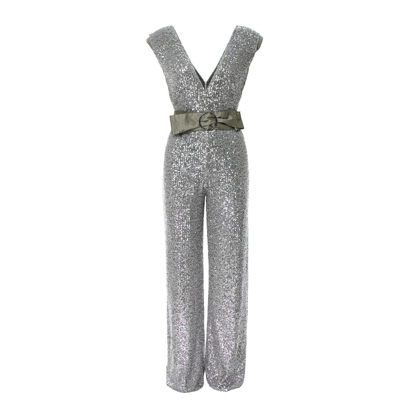 Schrijf een brief paraplu Springen Sequin Jumpsuit With Padded Shoulders | BLUZAT | Wolf & Badger