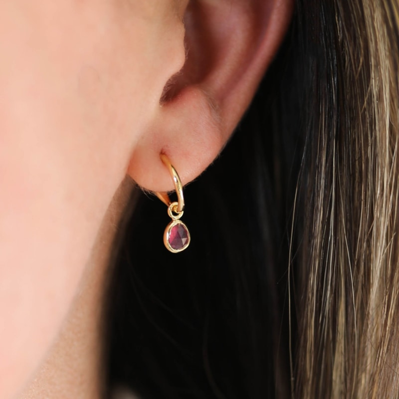 Thumbnail of Hampton Ruby & Gold Vermeil Gemstone Earrings image