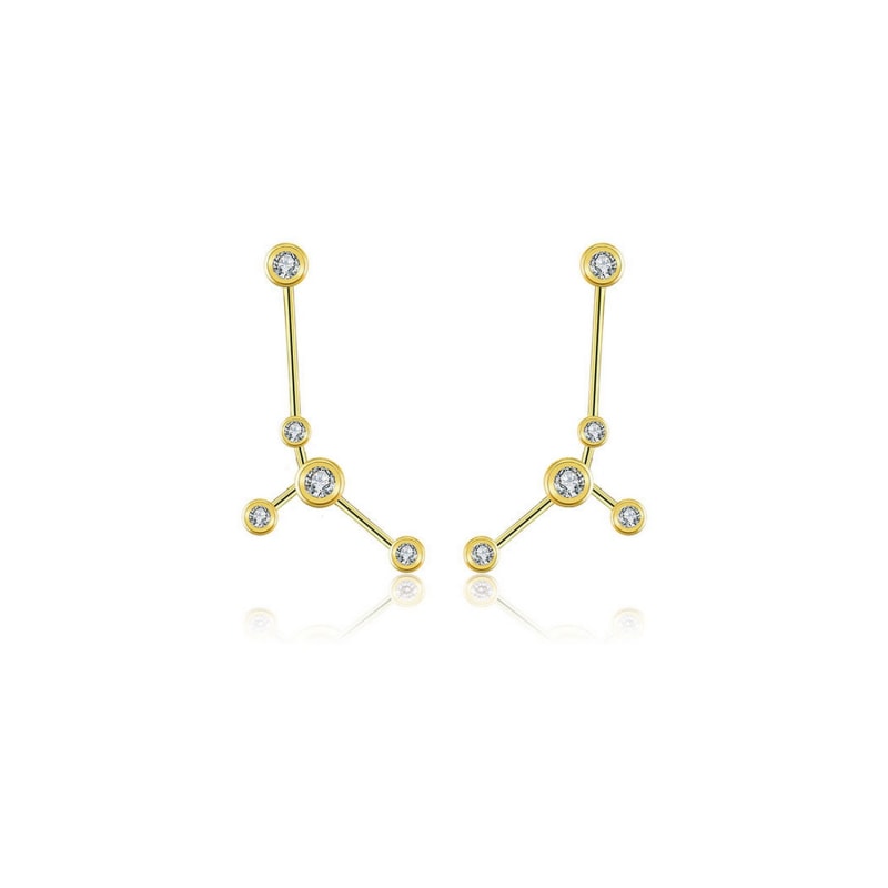 Thumbnail of Cancer Zodiac Constellation Earring 18K Yellow Gold & Diamond image