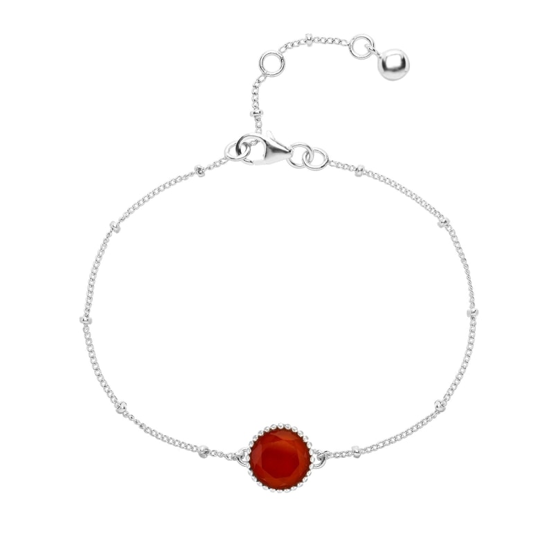 Thumbnail of Barcelona Silver July Birthstone Bracelet Carnelian image