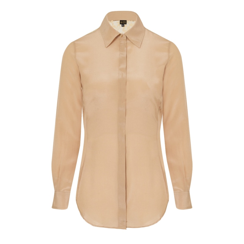 Thumbnail of Beige Fitted Silk Shirt image