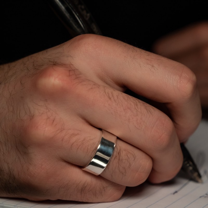 Thumbnail of Men's Silver Band Ring image