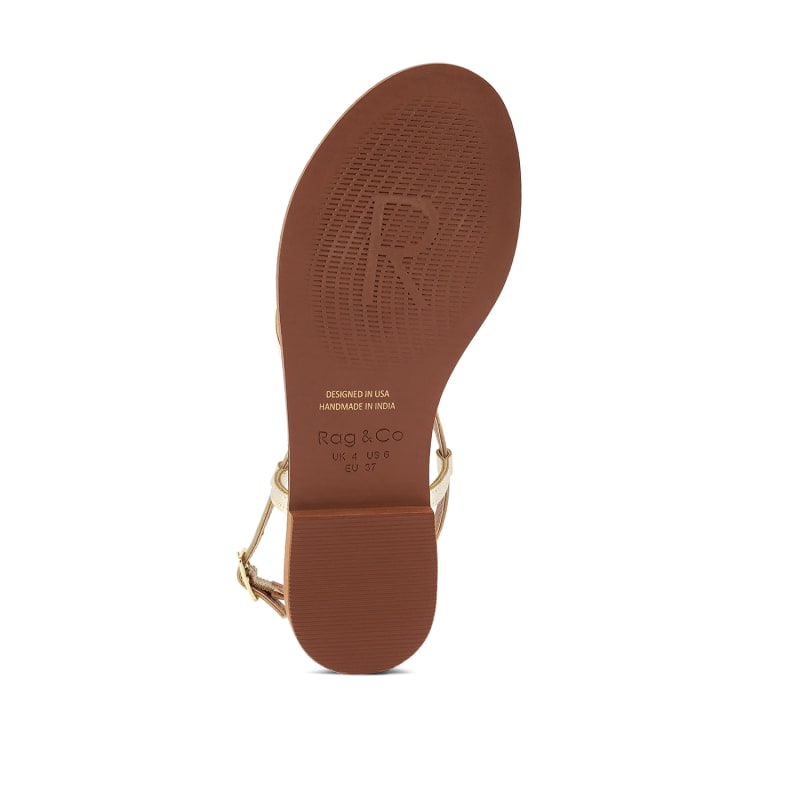 Thumbnail of Pheobe Strappy Beige Flat Sandals image