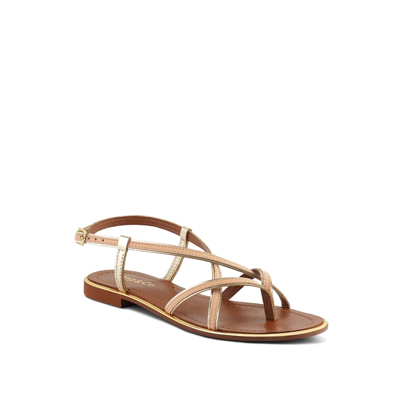 Thumbnail of Pheobe Strappy Beige Flat Sandals image