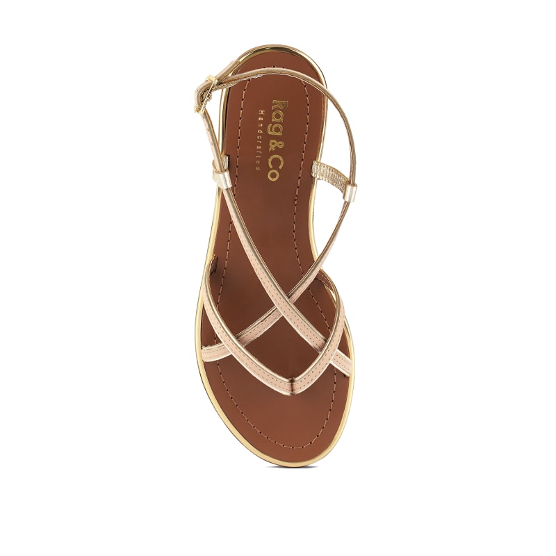 Thumbnail of Pheobe Strappy Beige Flat Sandals image