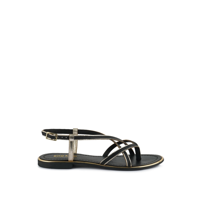 Thumbnail of Pheobe Strappy Black Flat Sandals image