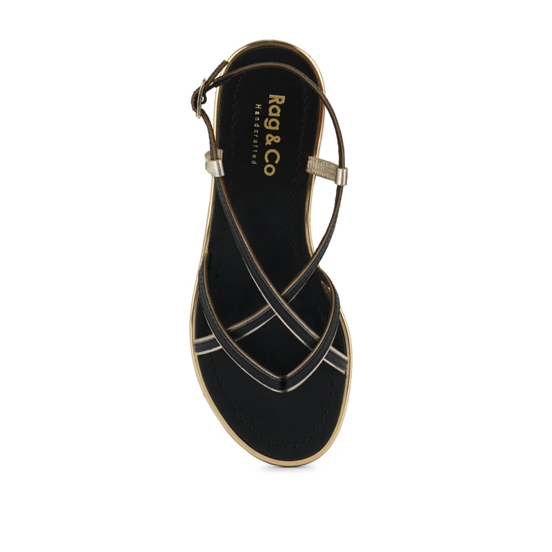 Thumbnail of Pheobe Strappy Black Flat Sandals image