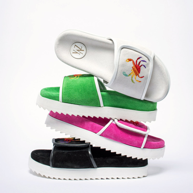 Thumbnail of Phin Suede Slides - White image