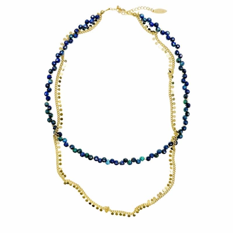 Thumbnail of Phoenix Lapis With Chain Double Layers Necklace image