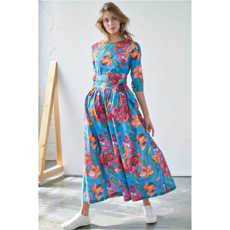 Thumbnail of Floral Print Maxi Dress With Detachable Wide Belt image