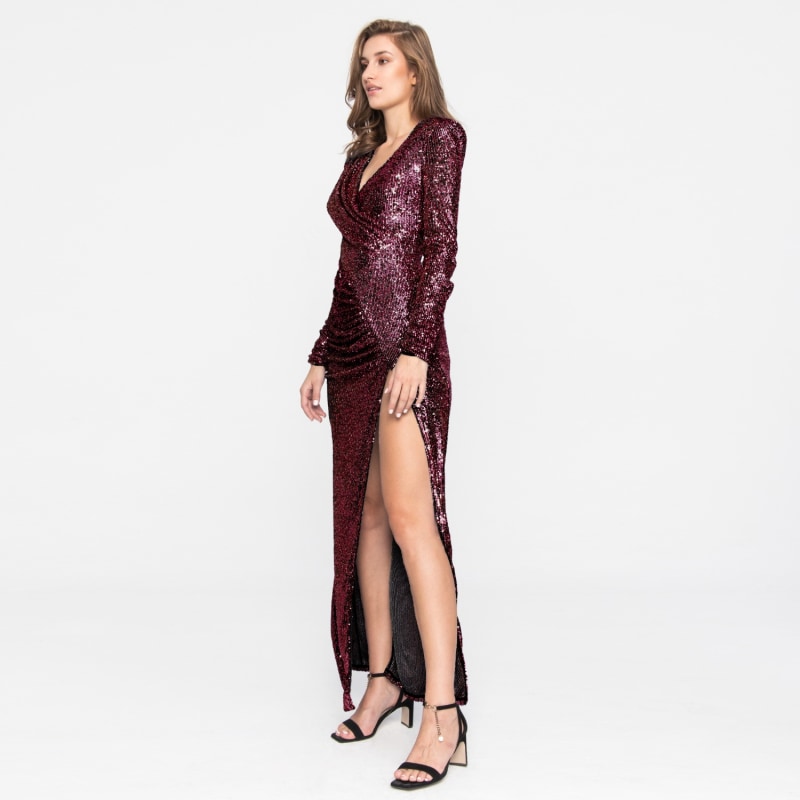 Thumbnail of Sequin Aurora Dress Burgundy image